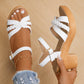 Damen-Sandalen mit geflochtenem Kreuzriemen und Absatz