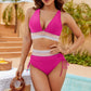 🔥2026 Neuer Typ 50% Rabatt💥Hoch taillierte Bikini-Sets mit Bauchkontrolle und Farbblock-Design👙