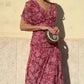 Bedrucktes Kleid mit schulterfreiem V-Ausschnitt für Damen