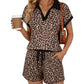 Schickes Damen-Set mit Leopardenmuster: Oberteil und Shorts