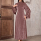 Elegantes Samt-Maxi-Kleid mit Glockenärmeln