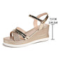 Damen Sandalen mit Keilabsatz und Fesselriemen