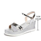Damen Sandalen mit Keilabsatz und Fesselriemen