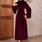 Elegantes Samt-Maxi-Kleid mit Glockenärmeln