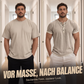 🌿 Kurzärmeliges, atmungsaktives Henley-Shirt mit Kontrast