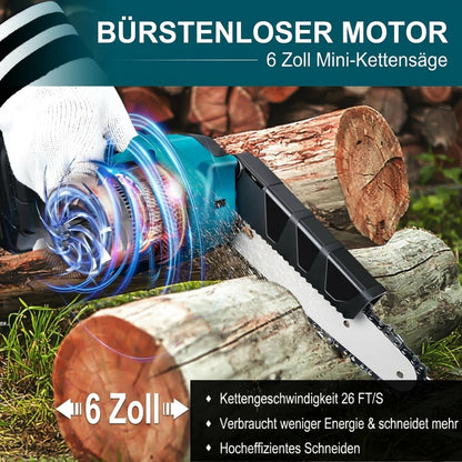 🔥 Zeitlich begrenzte Aktion: 50 % Rabatt 🔥 6-Zoll-Akku-Minikettensäge mit 2 Akkus