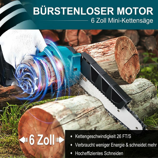 🔥 Zeitlich begrenzte Aktion: 50 % Rabatt 🔥 6-Zoll-Akku-Minikettensäge mit 2 Akkus
