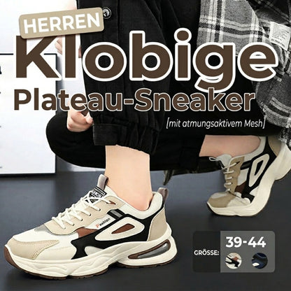 Chunky Plateau-Sneaker für Herren mit atmungsaktivem Mesh