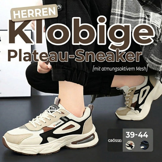 Chunky Plateau-Sneaker für Herren mit atmungsaktivem Mesh