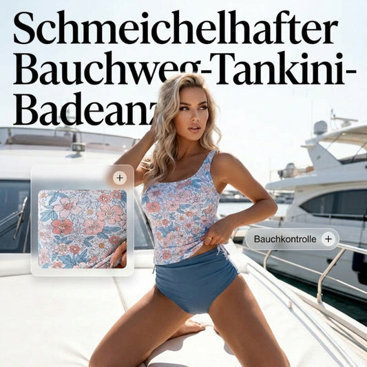 Tankini-Badeanzug für Damen mit hoher Taille und Blumenmuster