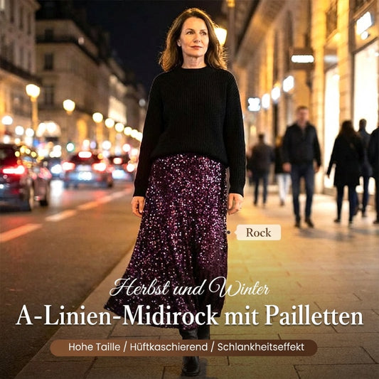 Damen glitzernder A-Linien-Rock mit Pailletten und Fischschwanz
