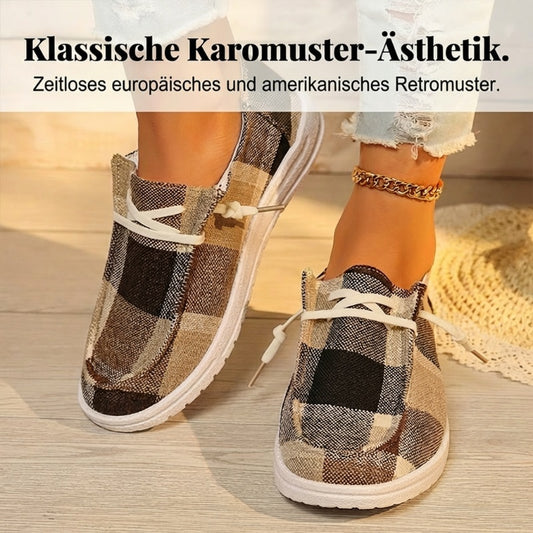 Runde, flache Schnürschuhe für den Alltag