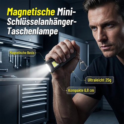 🔦🧲 Mini-Schlüsselanhänger-Taschenlampe – Magnetfuß, USB-C, 3 Modi – hell & immer griffbereit! ✨