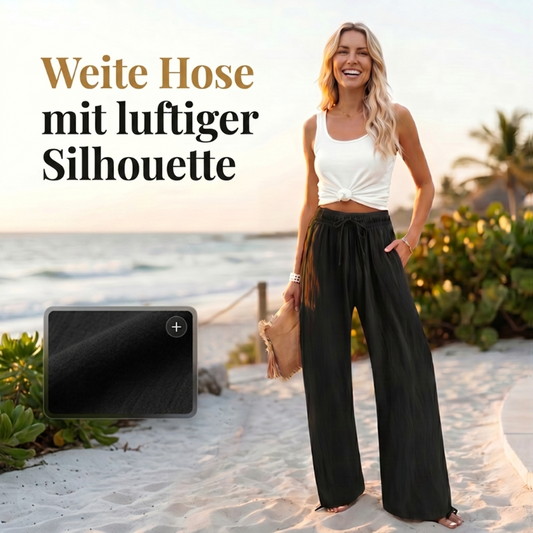 🎀👖Lässige Damenhose mit hohem Bund und weitem Bein