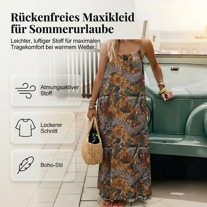 Sommerliches rückenfreies Damen-Maxikleid mit Spaghettiträgern