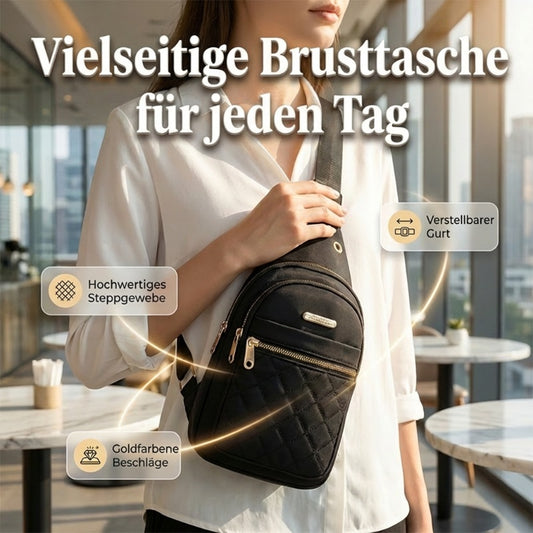 Stilvolle Damen Brusttasche mit vielen Fächern