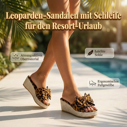 Damen-Keilsandalette mit Plateau und Schleife