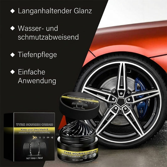 ✨ Reifenpflege – stellt den schwarzen Glanz wieder her, schützt vor UV-Strahlung und weist Schmutz ab. Einfach und schnell! 🚗
