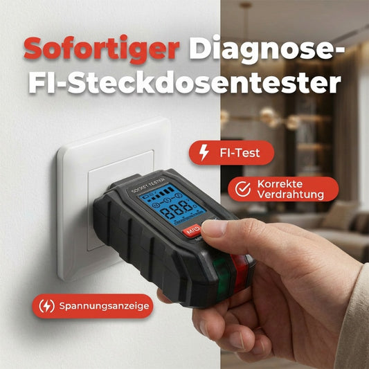 Multifunktionaler digitaler FI-Steckdosentester