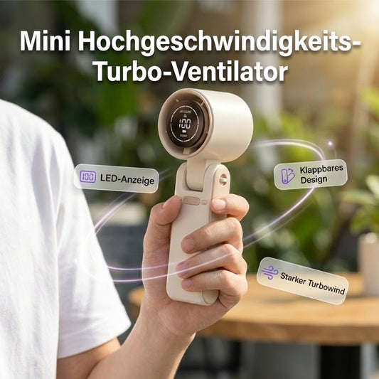 Mini Handventilator mit LED-Digitalanzeige