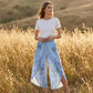 🌸👖Damenhose mit Blumenmuster, hoher Taille und weitem Bein