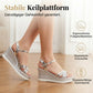 Damen Sandalen mit Keilabsatz und Fesselriemen