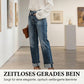 High-Waist Stretch-Jeans für Damen mit geradem Bein