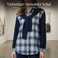 Lässiger Damen-Zweiteiler: Karierte Bluse mit Schal-Detail & Hose