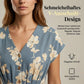 Damen-Midikleid mit V-Ausschnitt, Blumenmuster und Knopfleiste