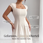 ⚡ Heute halber Preis! Elegantes A-Linien-Kleid für Damen mit quadratischem Ausschnitt, schmal geschnitten, langes Kleid