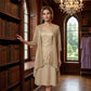 Set aus knielangem Abendkleid und Strickjacke für Damen