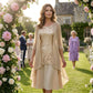 Set aus knielangem Abendkleid und Strickjacke für Damen