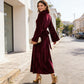 Elegantes Samt-Maxi-Kleid mit Glockenärmeln