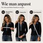 Langärmliges Patchwork-Strickoberteil für Damen mit Jeanskragen