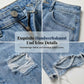 Damen Bermudashorts aus Jeans mit Rissen und hoher Taille