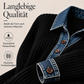 Langärmliges Patchwork-Strickoberteil für Damen mit Jeanskragen