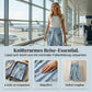 Bedruckte Damenhose mit weitem Bein und Kordelzug