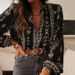 Damen Boho-Bluse mit Ballonärmeln und Rüschenkragen