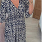 🎁Letzter Tag Hot Sale 50% Rabatt💃Bohemian Vintage V-Ausschnitt Floral Lässige Lange Kleider