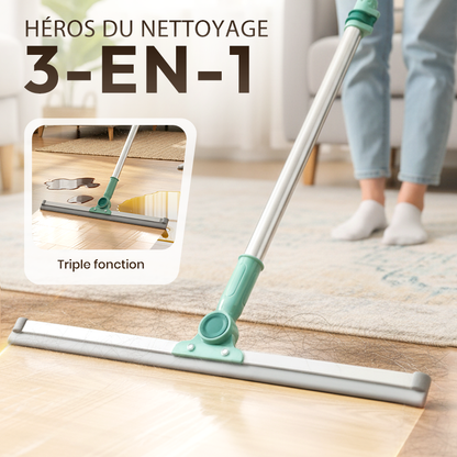 🧹✨ Silikon-Bodenschaber & Fensterabzieher 2 in 1 – Trocken & nass – entfernt Haare & Schmutz rückstandslos – ideal für Fliesen, Glas & Glasduschen 💧🧽