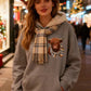 🐮 50 % RABATT!!🎁 Niedliches, kuscheliges Kapuzensweatshirt mit Fleecefutter und Highland-Kuh-Motiv