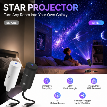 ✨ Plug-and-Play-HD-Sternenprojektor🥳Über 50.000 zufriedene Nutzer