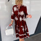 🔥Last Day 49% OFF🔥2025 Neue elegante Mode gedruckt 3/4 Ärmel Kleid