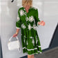 🔥Last Day 49% OFF🔥2025 Neue elegante Mode gedruckt 3/4 Ärmel Kleid