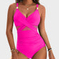 👙 Urlaub Hot Sale 49% 🩱 Metallic Accent Mesh Panel Einteiliger Badeanzug
