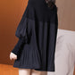 💝Einfarbiges Strickkleid mit Laternenärmeln in Übergröße✨Zweiteilig 🔥Kostenloser Versand