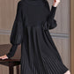 💝Einfarbiges Strickkleid mit Laternenärmeln in Übergröße✨Zweiteilig 🔥Kostenloser Versand