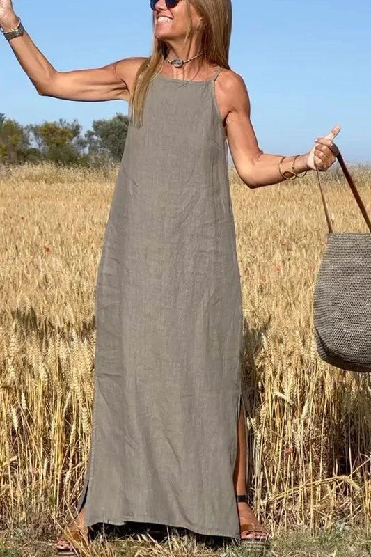 🔥Besonders Hoher Rabatt 🔥Ärmellose Leinenkleider für Damen