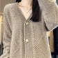 💫💫[Geschenk für Frauen] Frauen lose slouchy Faux Kaschmir Knopf vorne Strickjacke Pullover