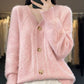 💫💫[Geschenk für Frauen] Frauen lose slouchy Faux Kaschmir Knopf vorne Strickjacke Pullover